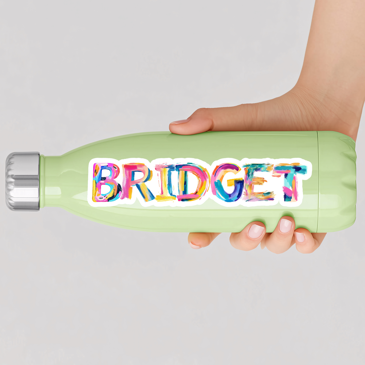 Brushstroke Paint Letters Personalized Name Sticker