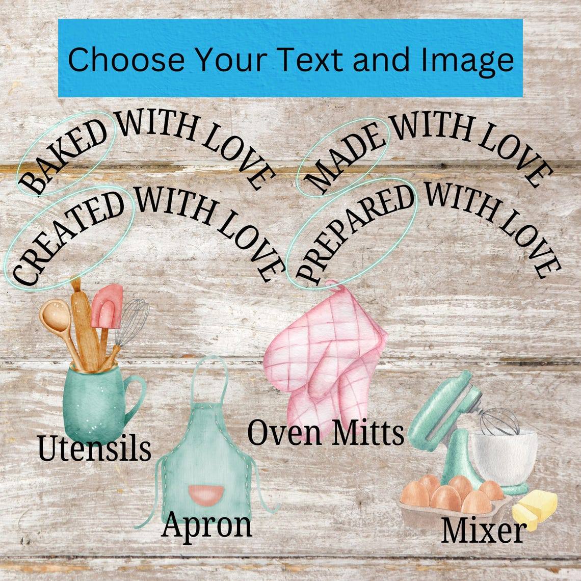 Baked With Love Personalized Sticker Sheet