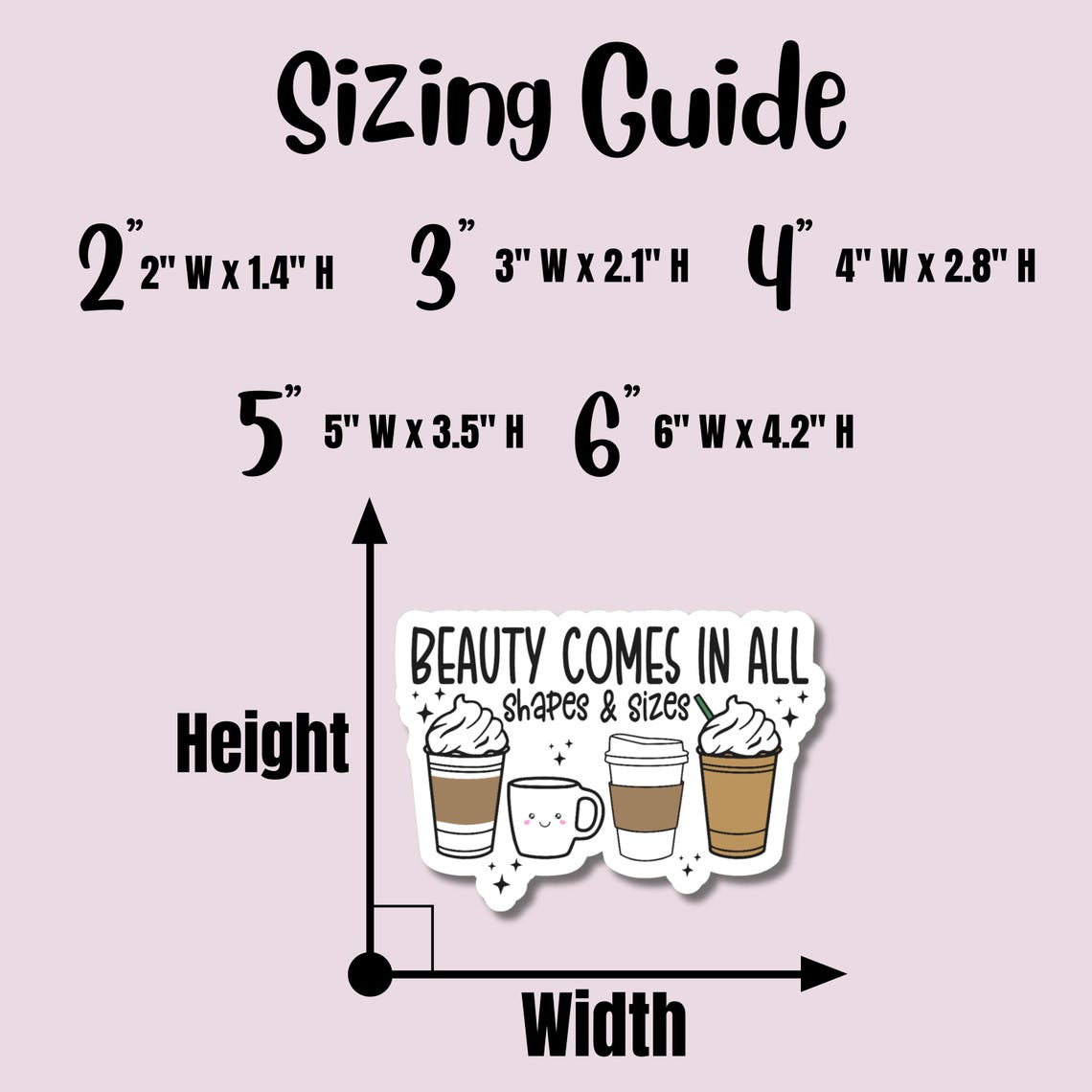 Beauty Comes In All Shapes And Sizes Sticker