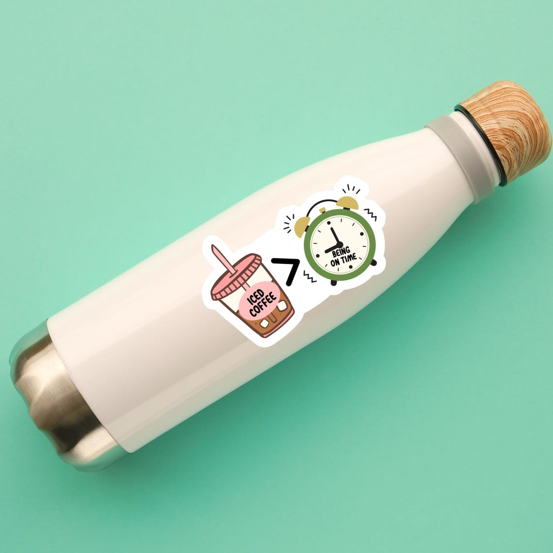 Iced Coffee Is Greater Than Being On Time Sticker