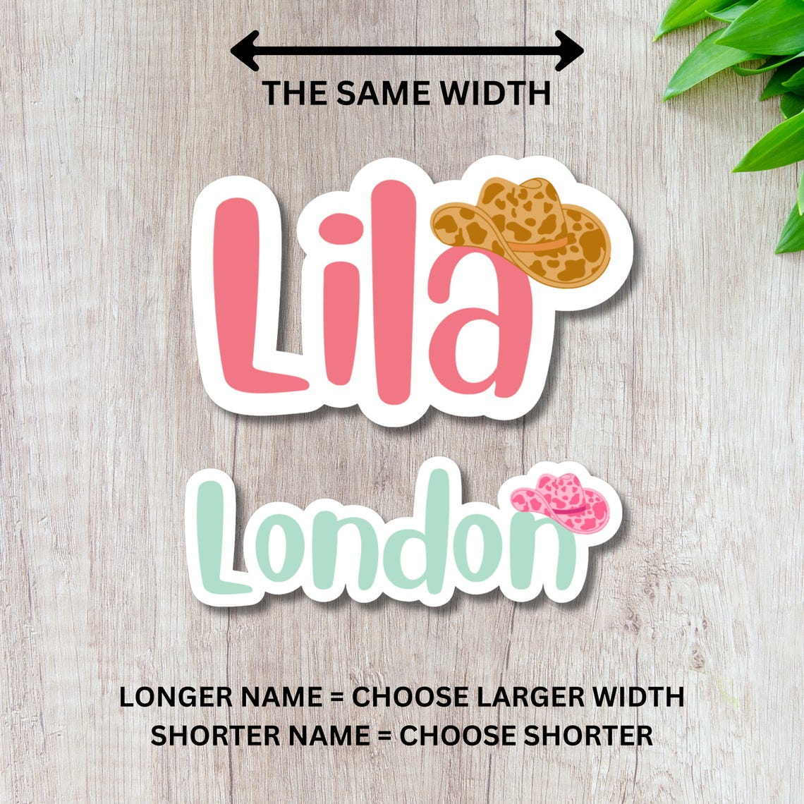 Cowgirl Hat Personalized Name Stickers