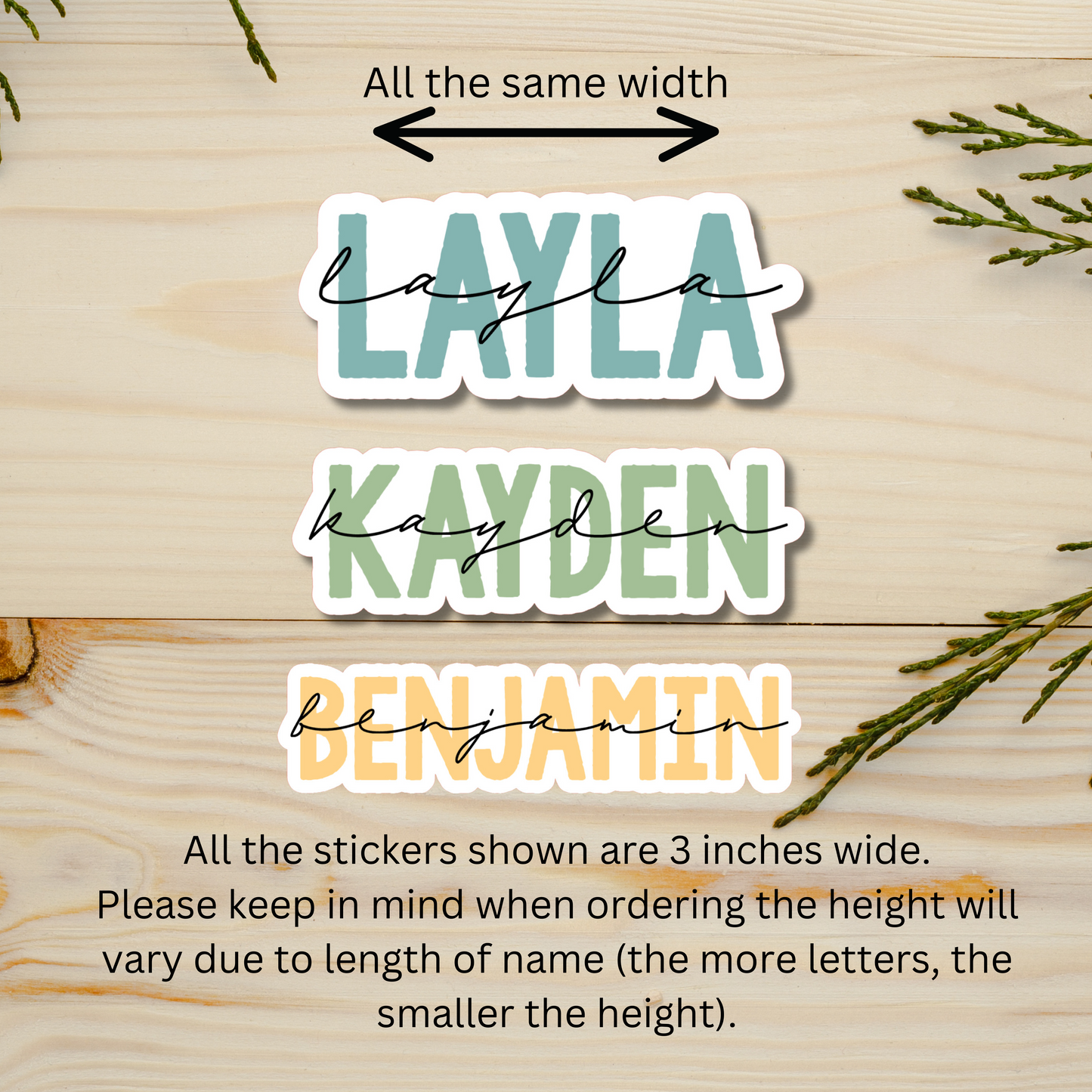 Layered Personalized Name Sticker