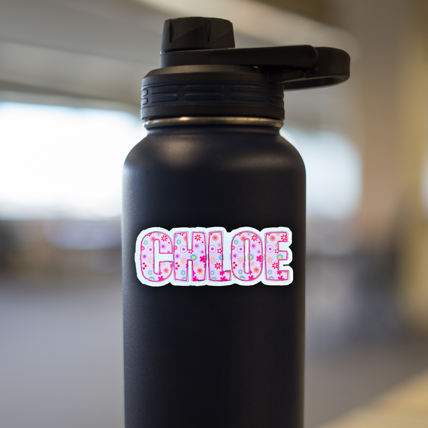 Floral Letters Personalized Name Stickers