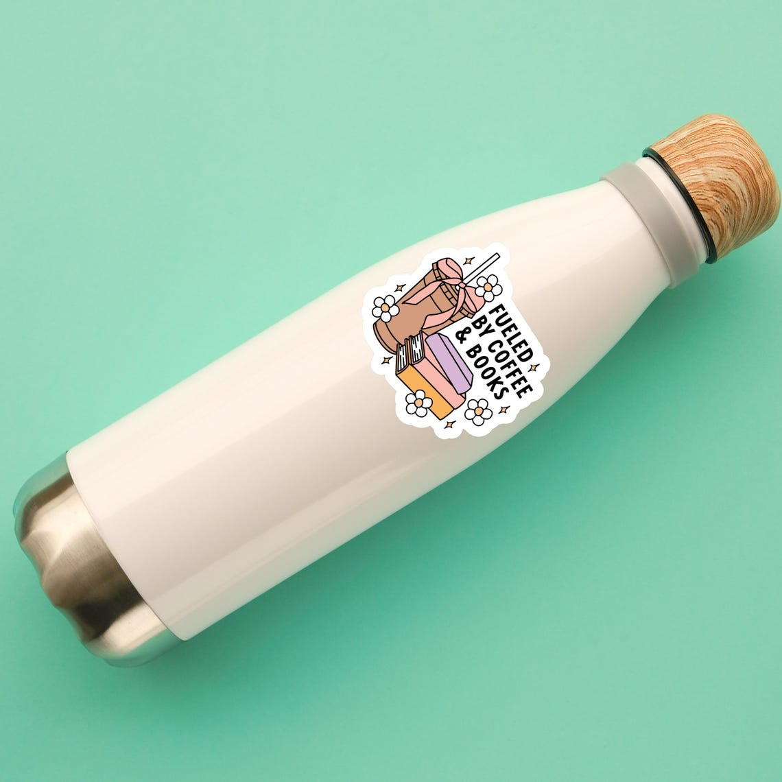 Fueled By Books & Coffee Sticker