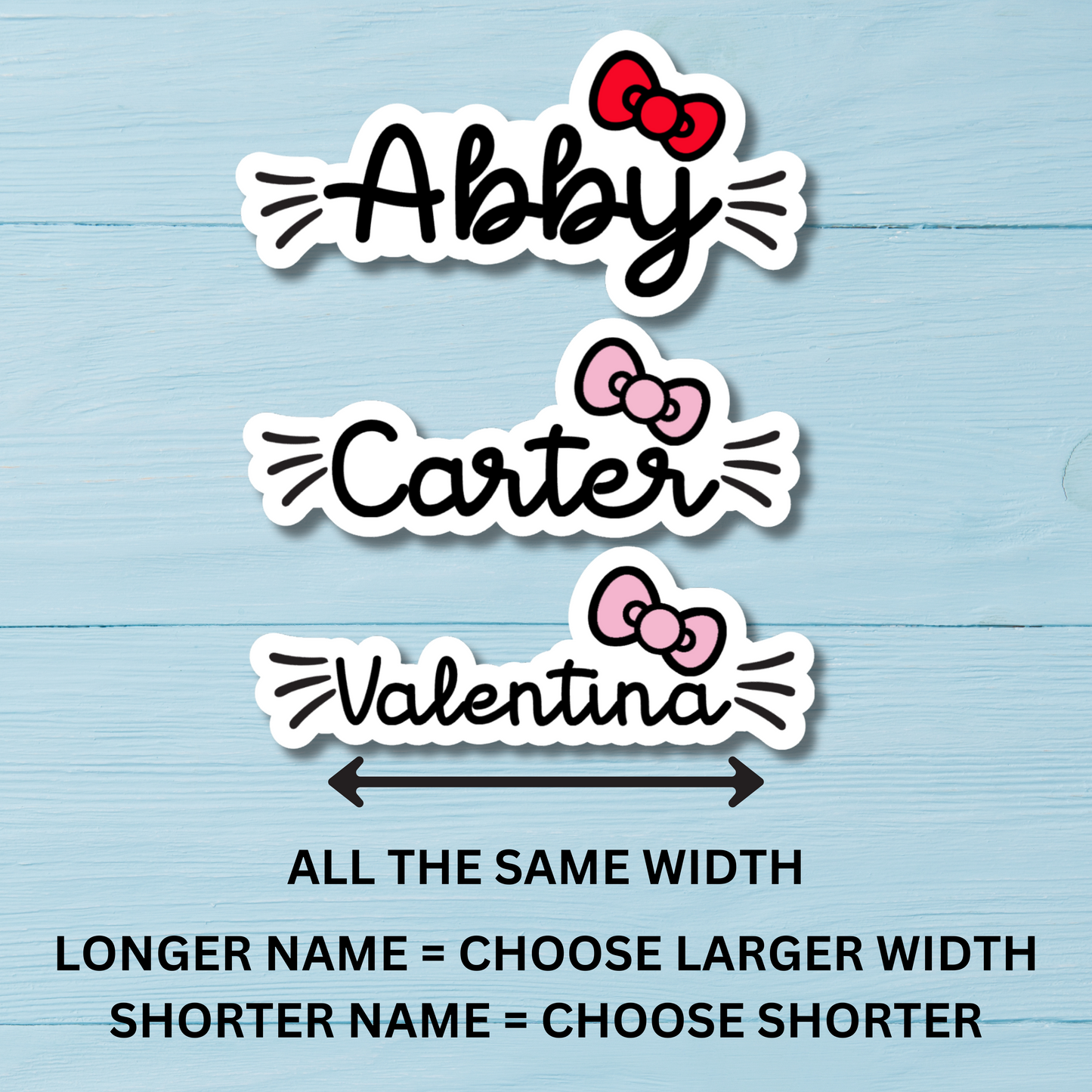 Kitty Style Personalized Name Stickers