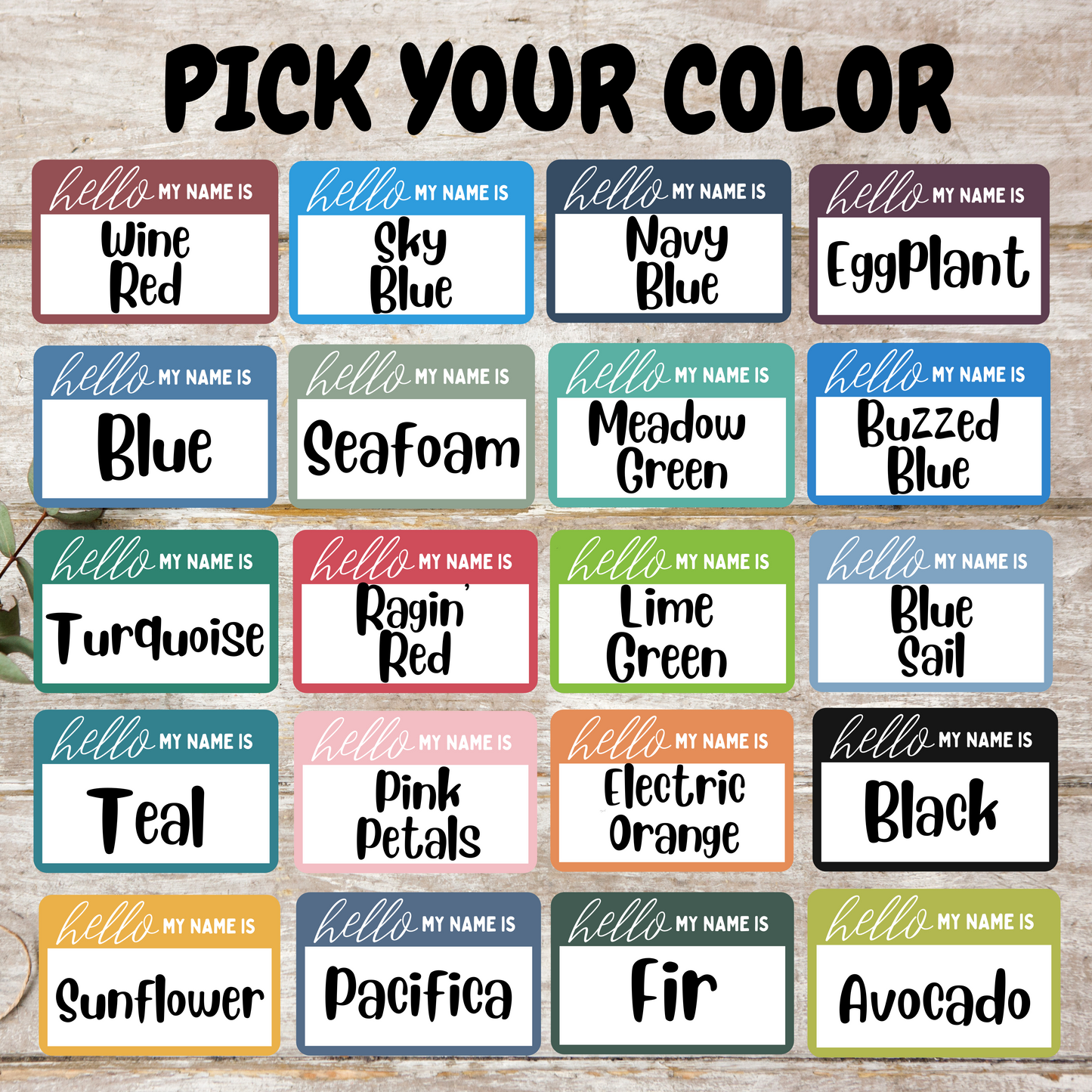 Hello My Name Is Sticker Personalized