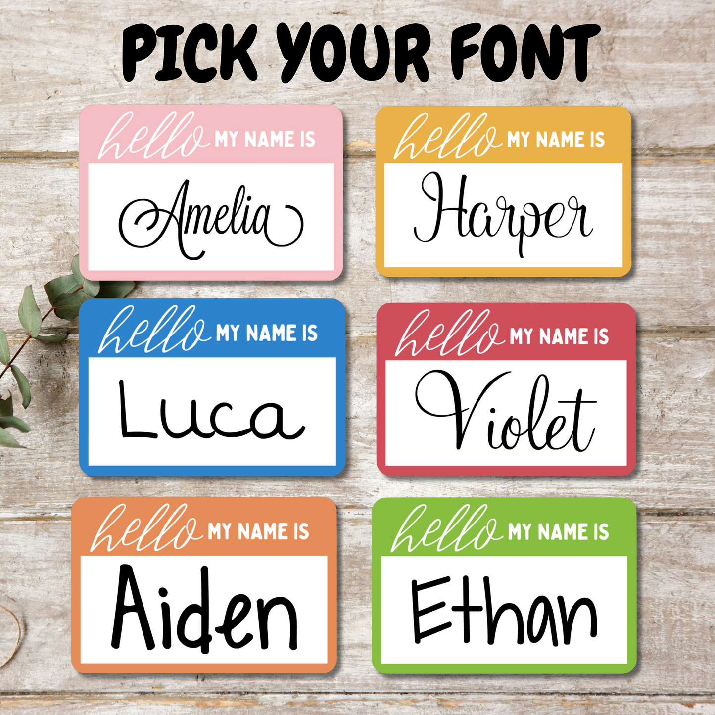 Hello My Name Is Sticker Personalized