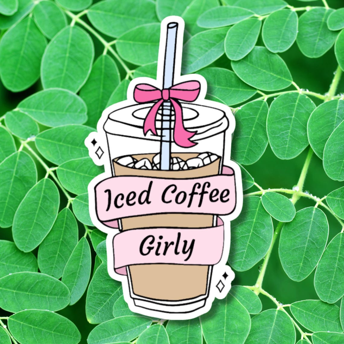 Iced Coffee Girly Sticker