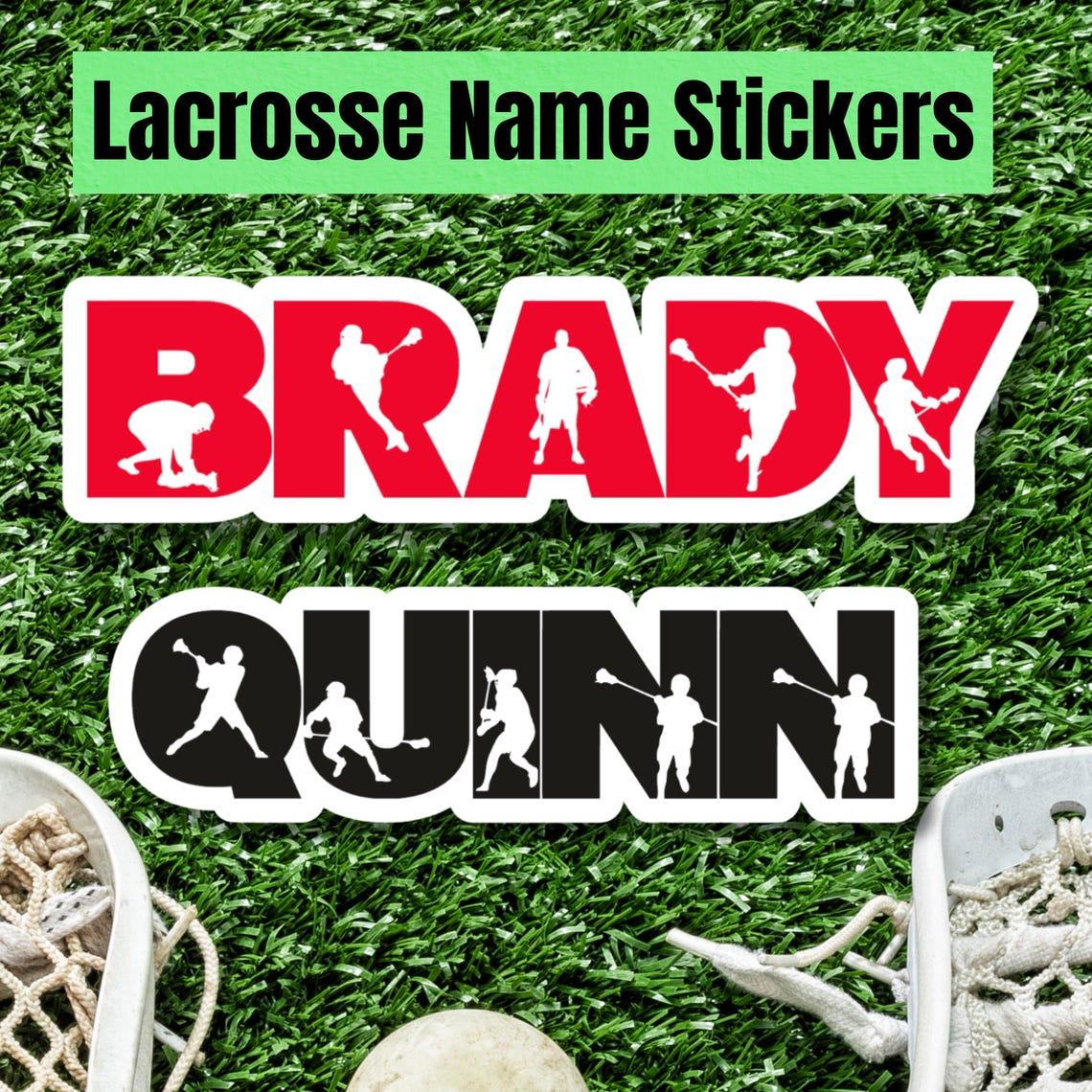 Lacrosse Personalized Name Sticker