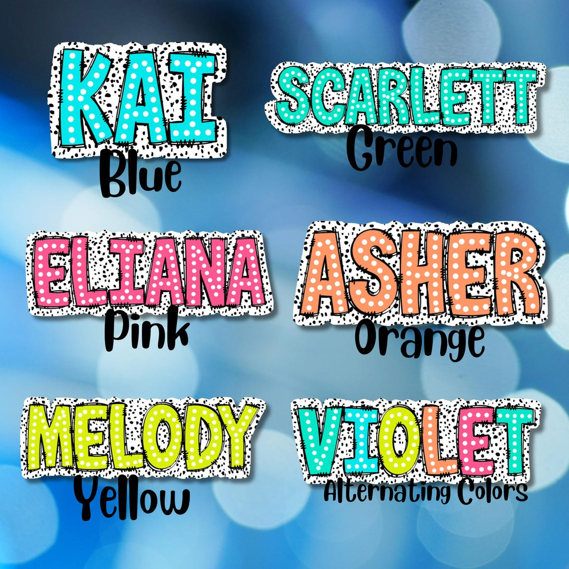 Marquee Letters Personalized Name Sticker