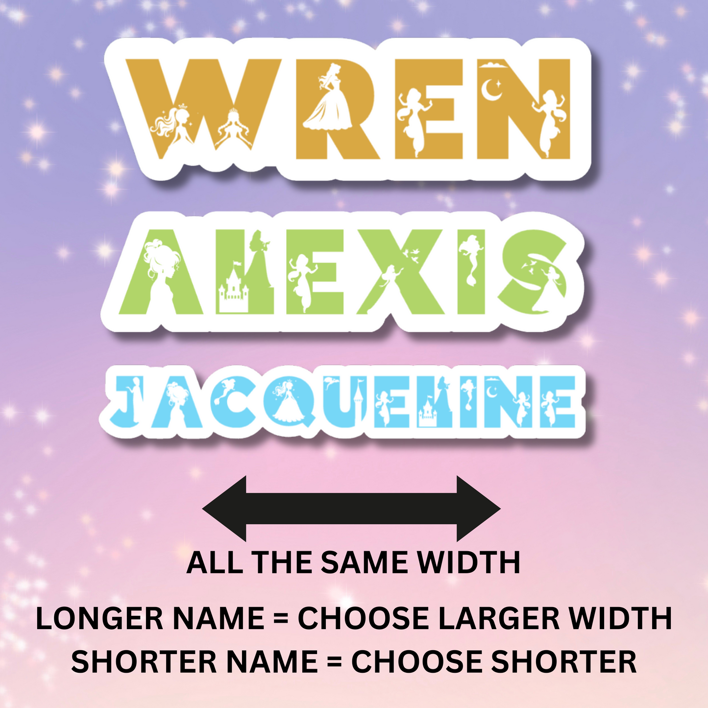 Princess Personalized Name Stickers