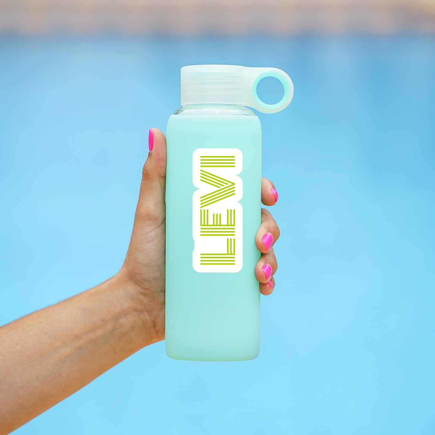 Retro Lines Personalized Name Sticker