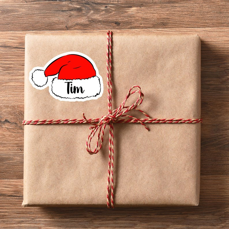 Santa Hat Personalized Sticker
