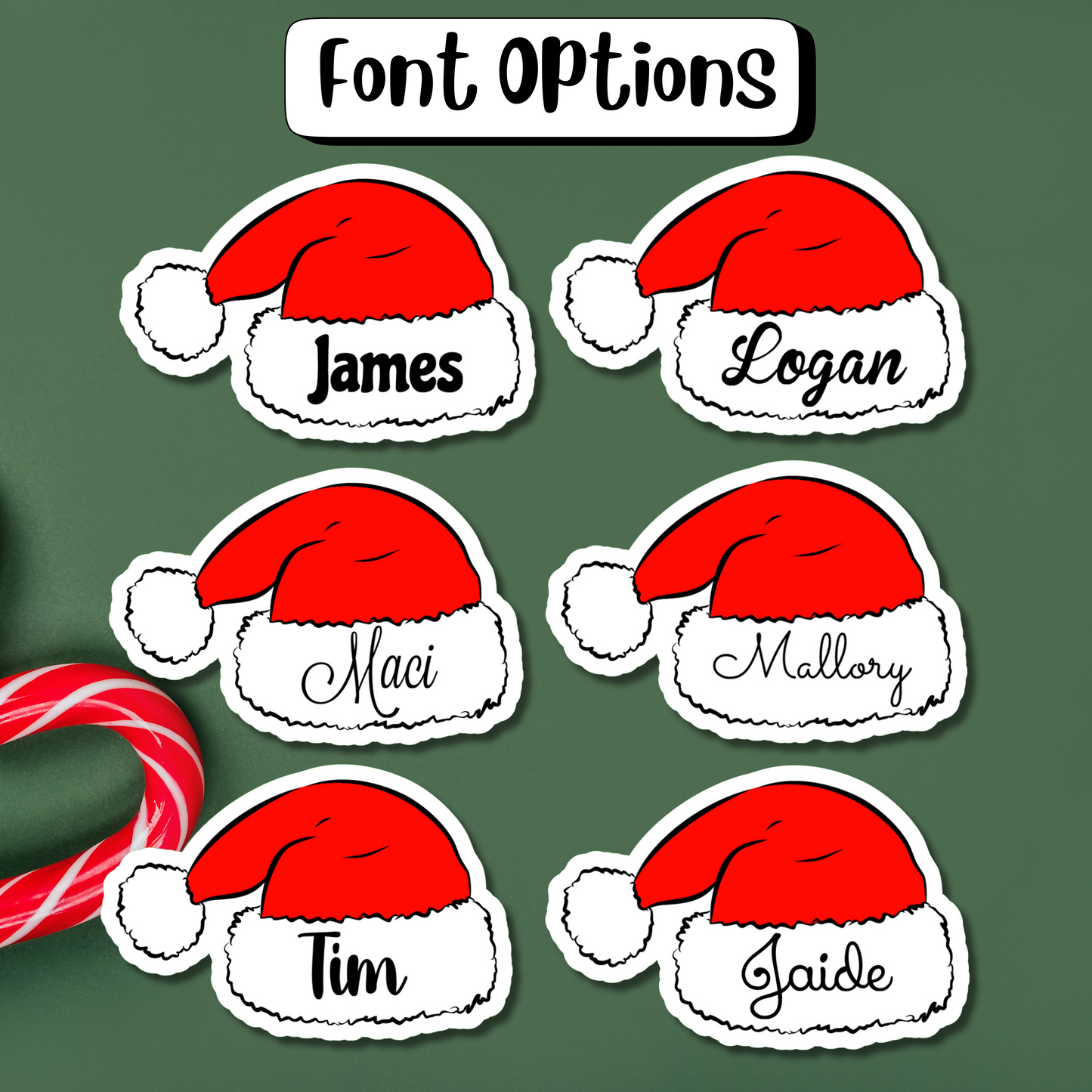 Santa Hat Personalized Sticker