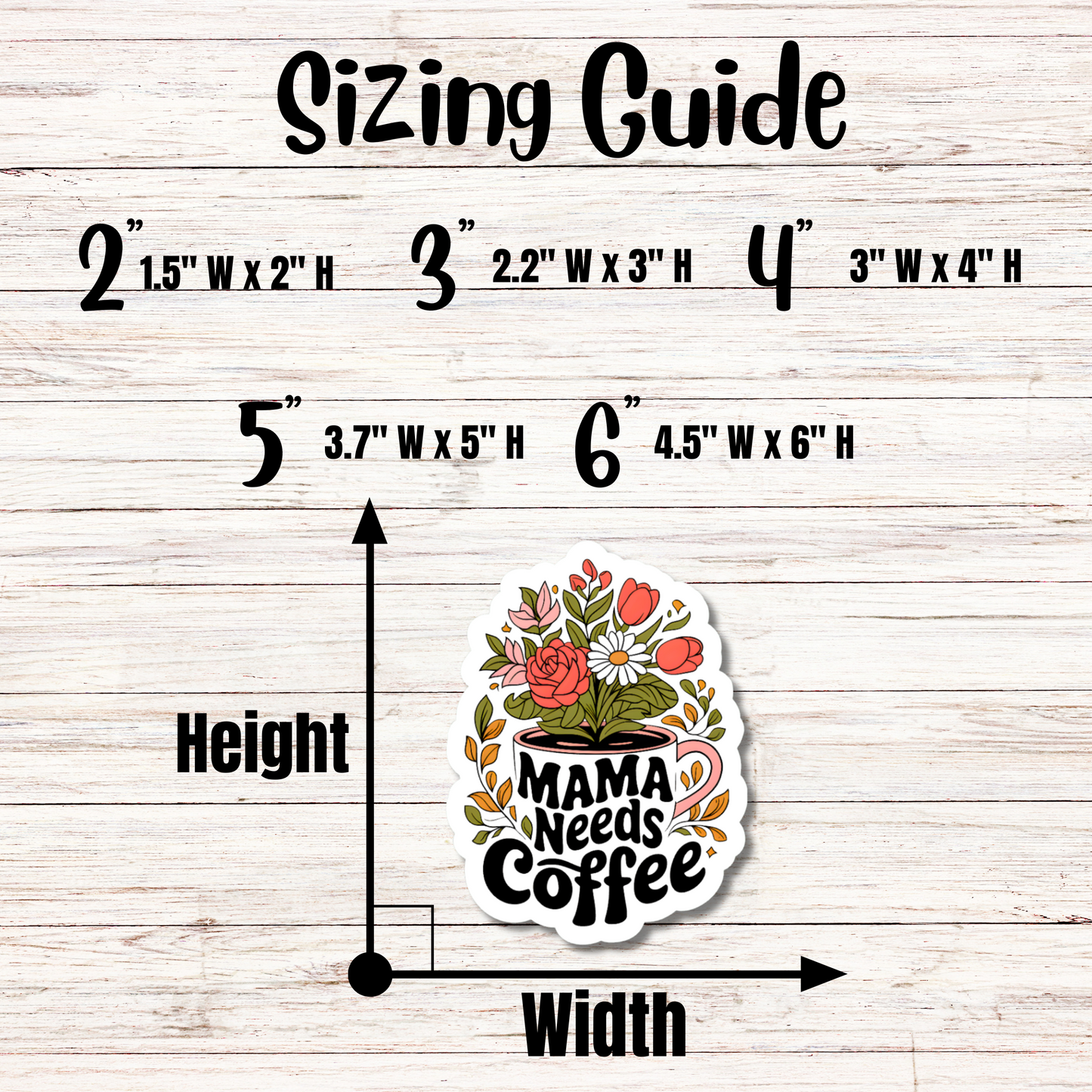 Mama Needs Coffee Floral Sticker