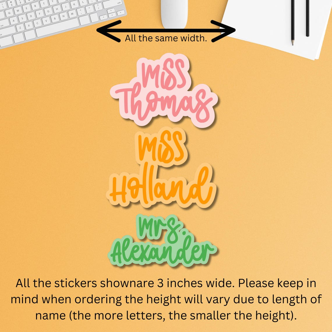 Color Teacher Personalized Name Sticker