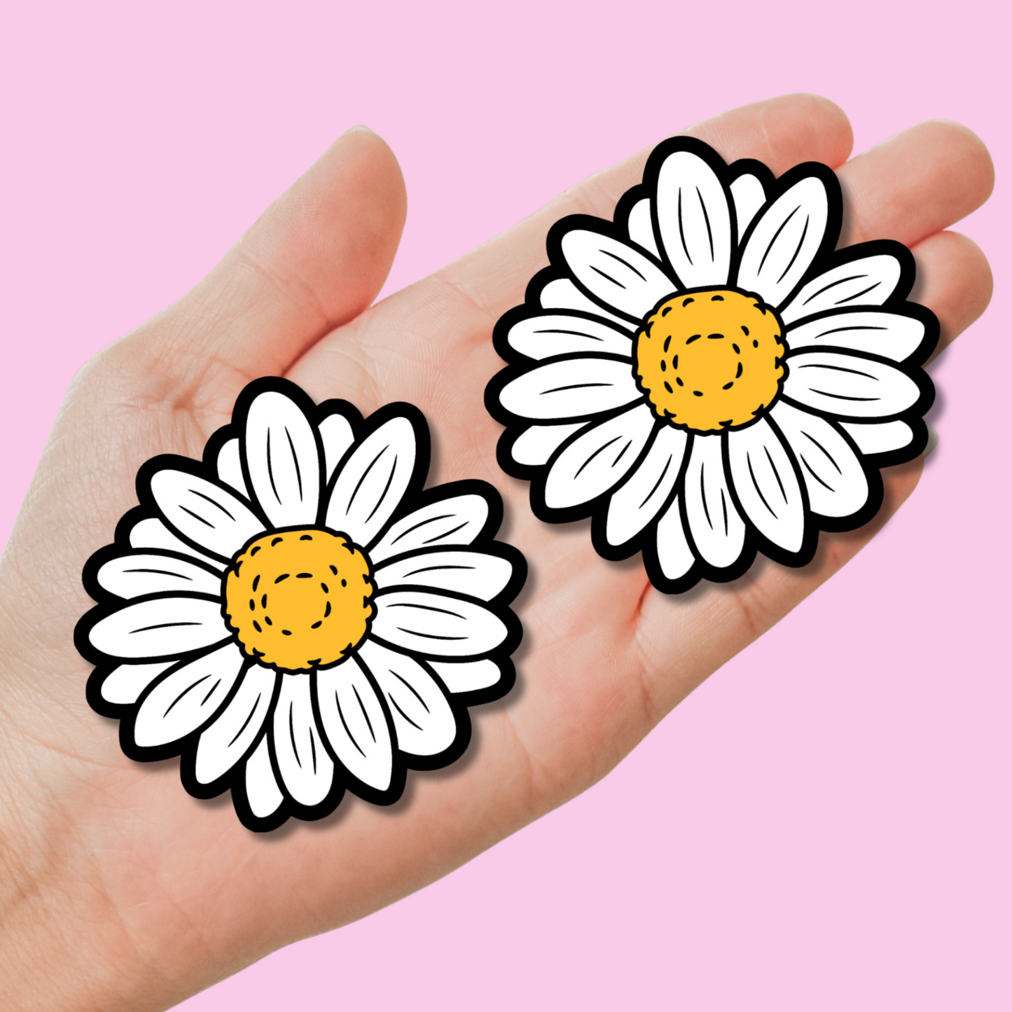 White Daisy Vinyl Sticker