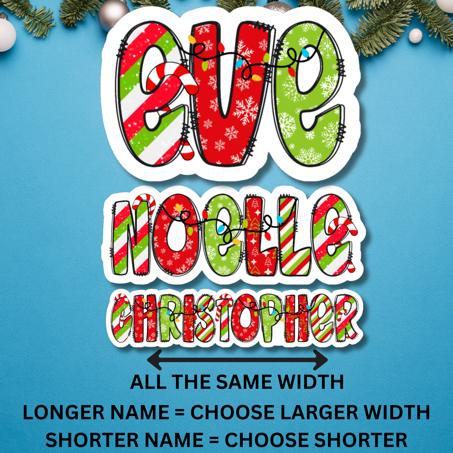 Christmas Personalized Name Sticker