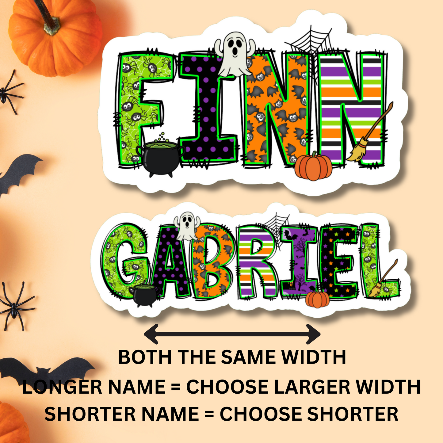Halloween Personalized Name Sticker