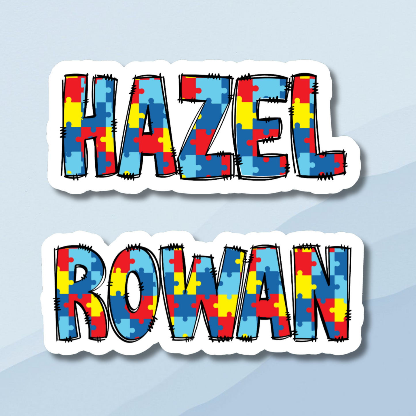 Autism Personalized Name Stickers