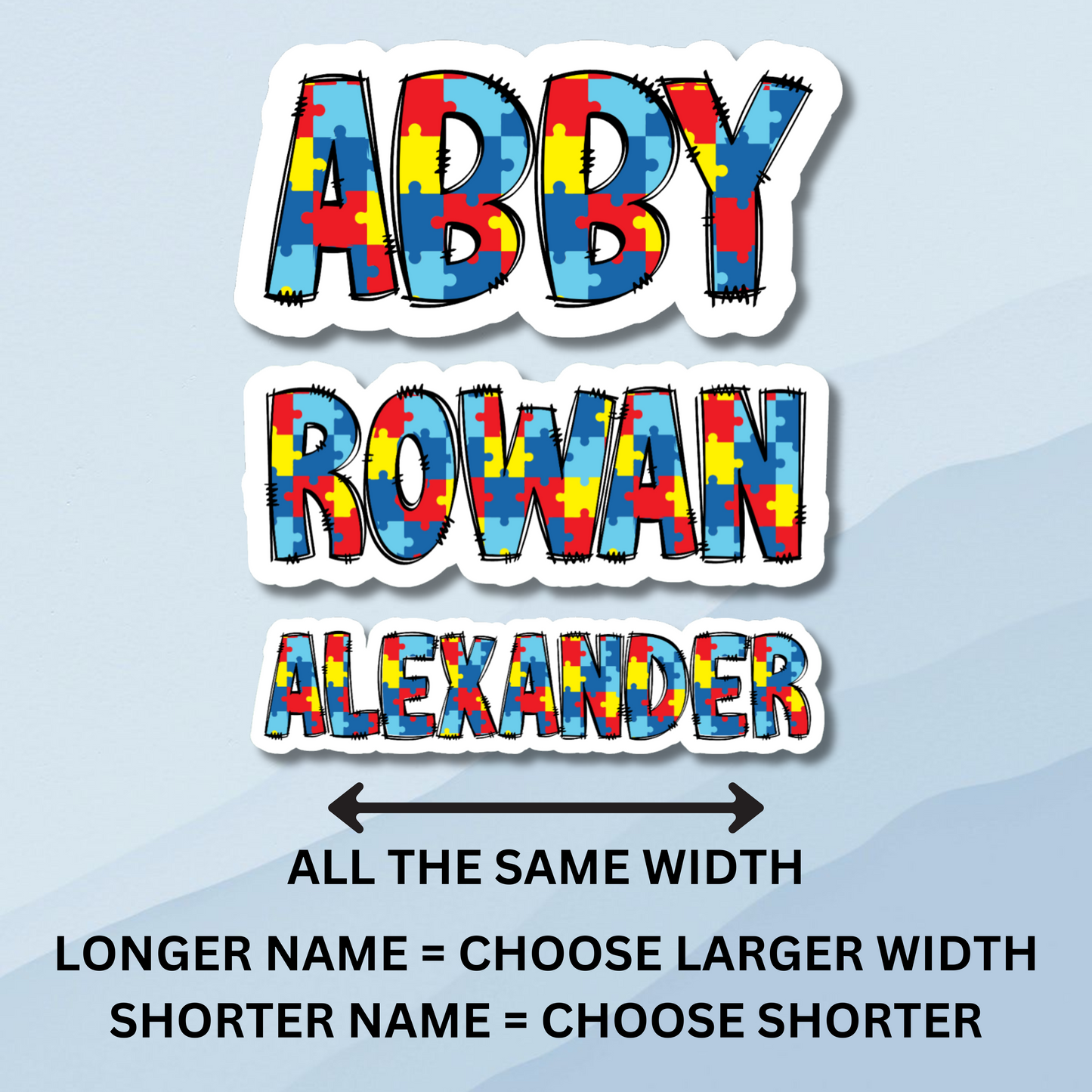Autism Personalized Name Stickers