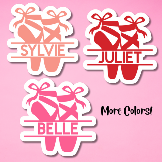 Ballet Shoes Personalized Name Sticker