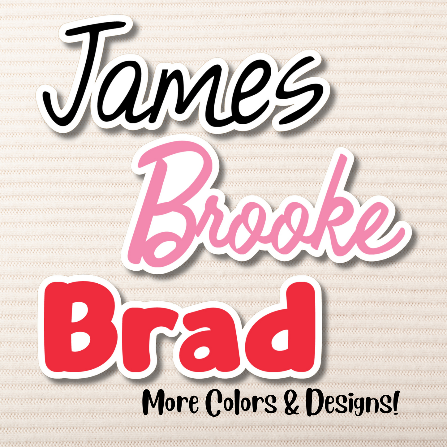 Choose Your Color and Font Personalized Name Stickers