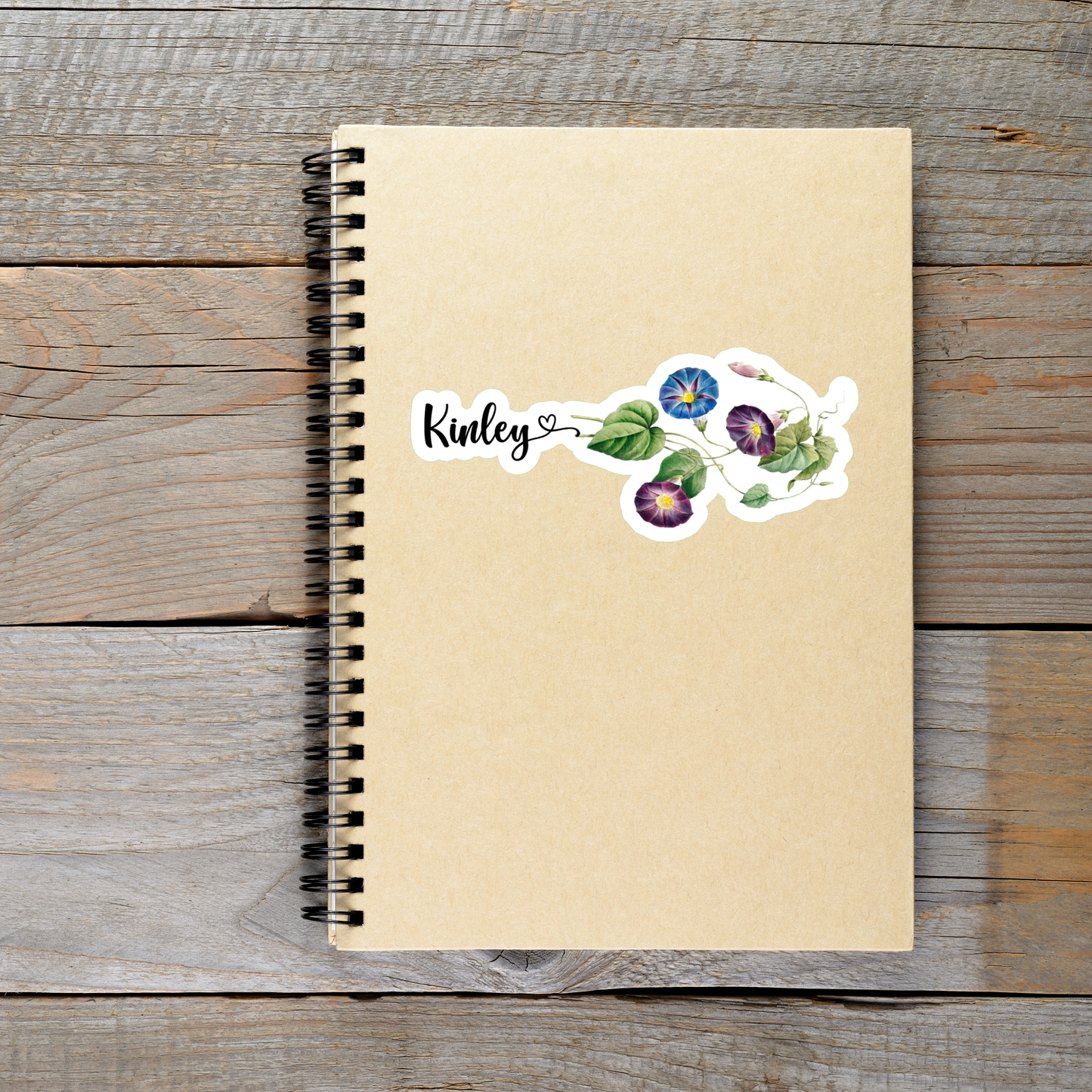 Birth Month Flower Personalized Name Sticker