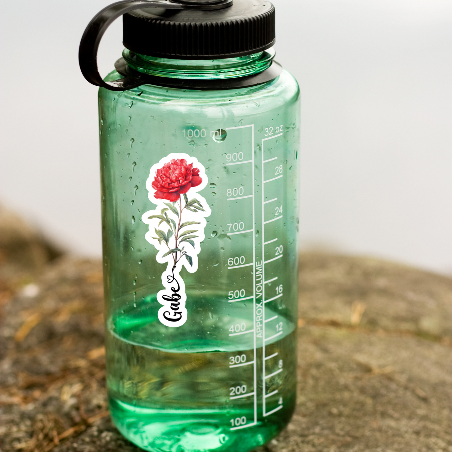 Birth Month Flower Personalized Name Sticker