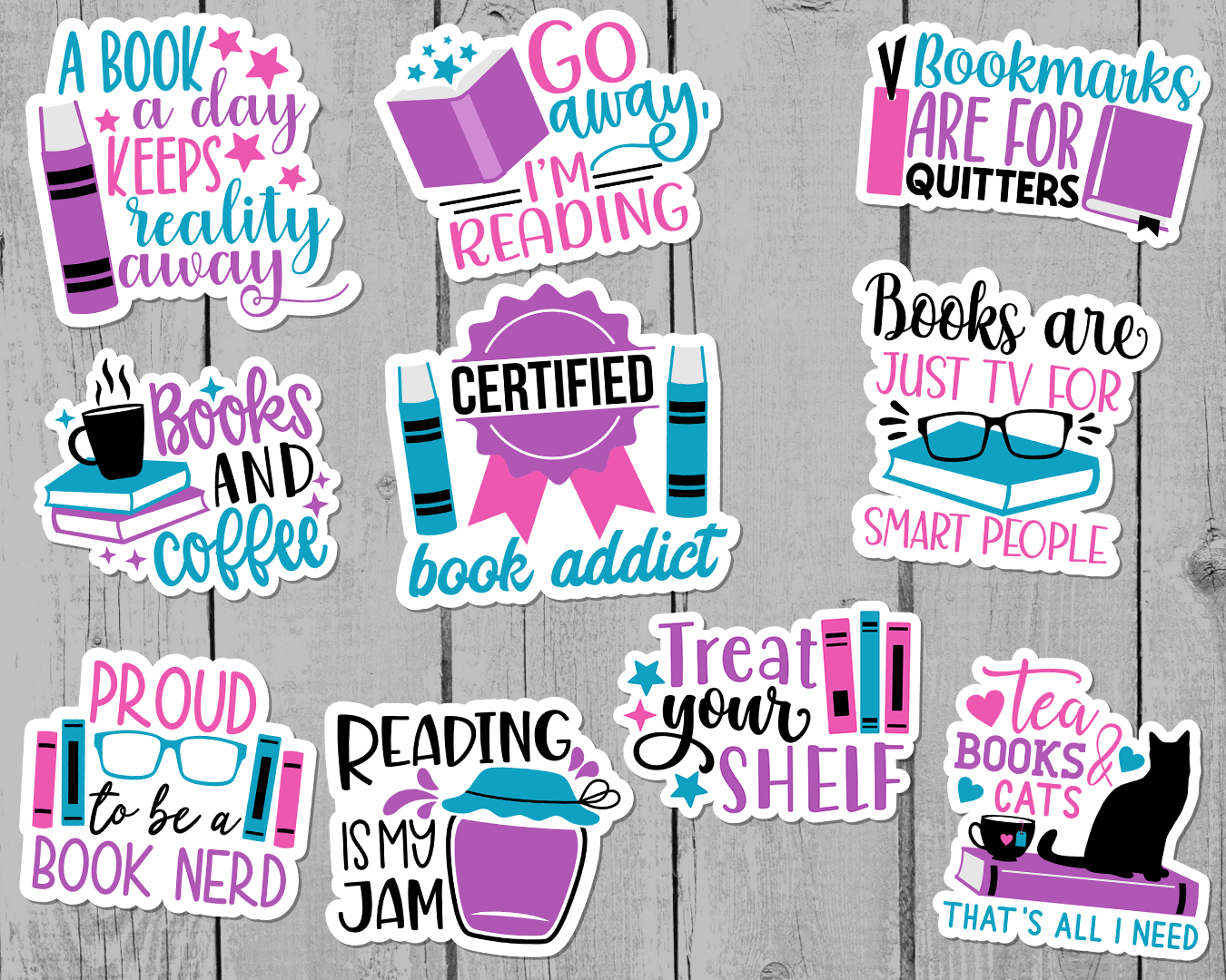 Reading Books Sticker Bundle