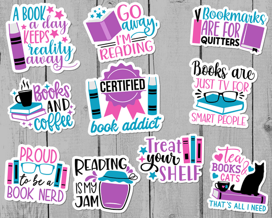 Reading Books Sticker Bundle
