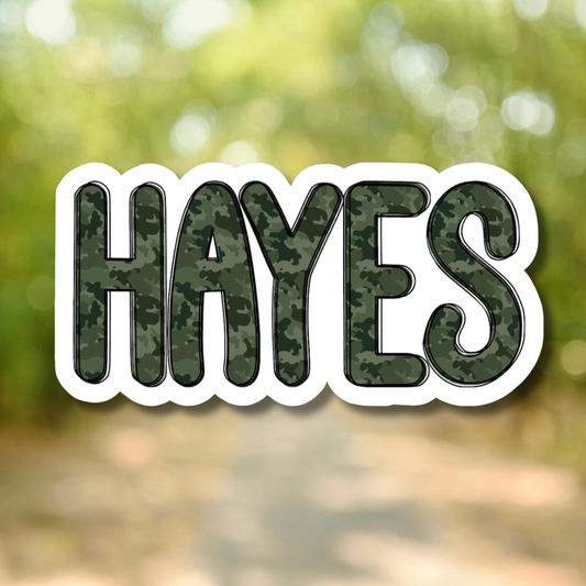 Camo Personalized Name Sticker