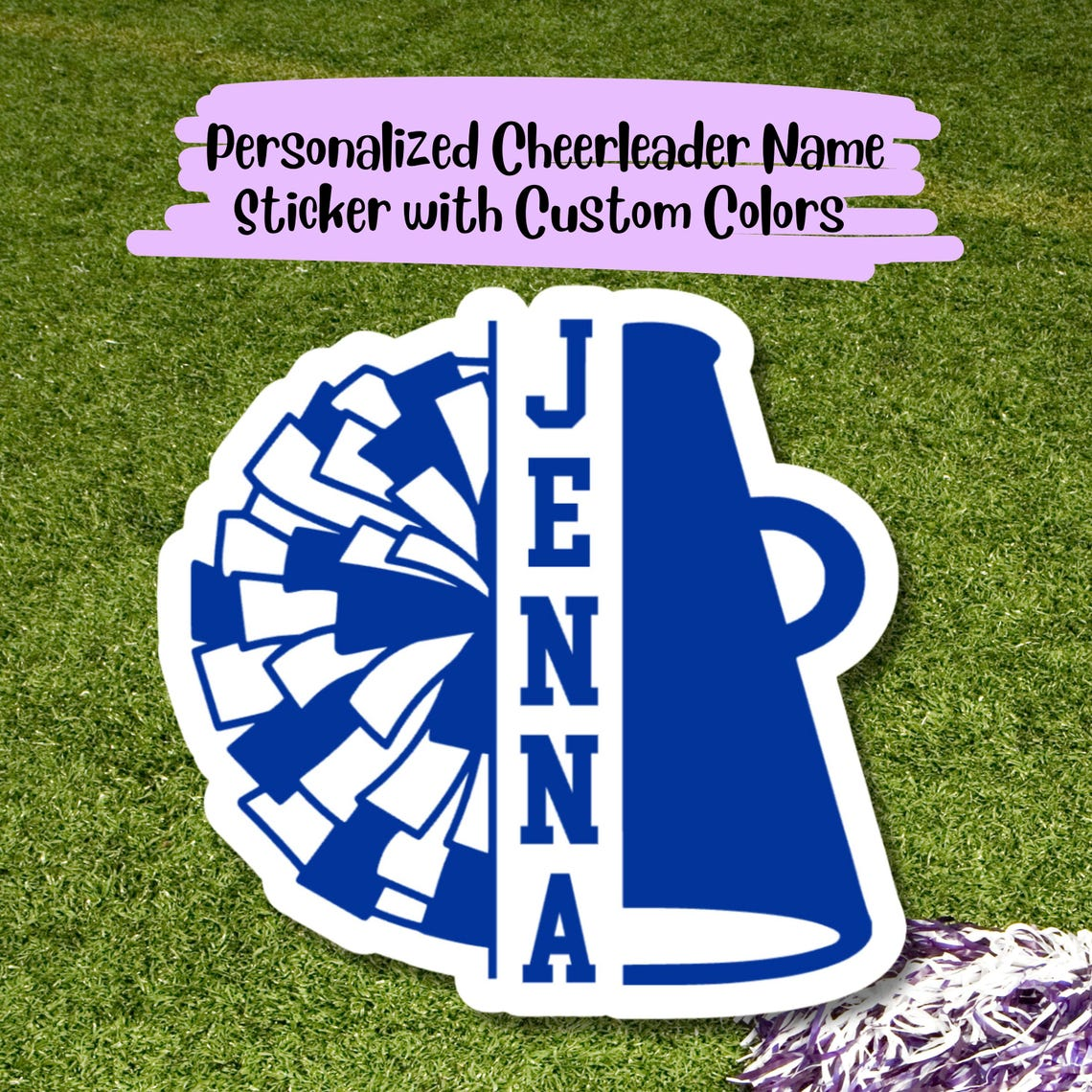 Cheerleader Personalized Name Sticker