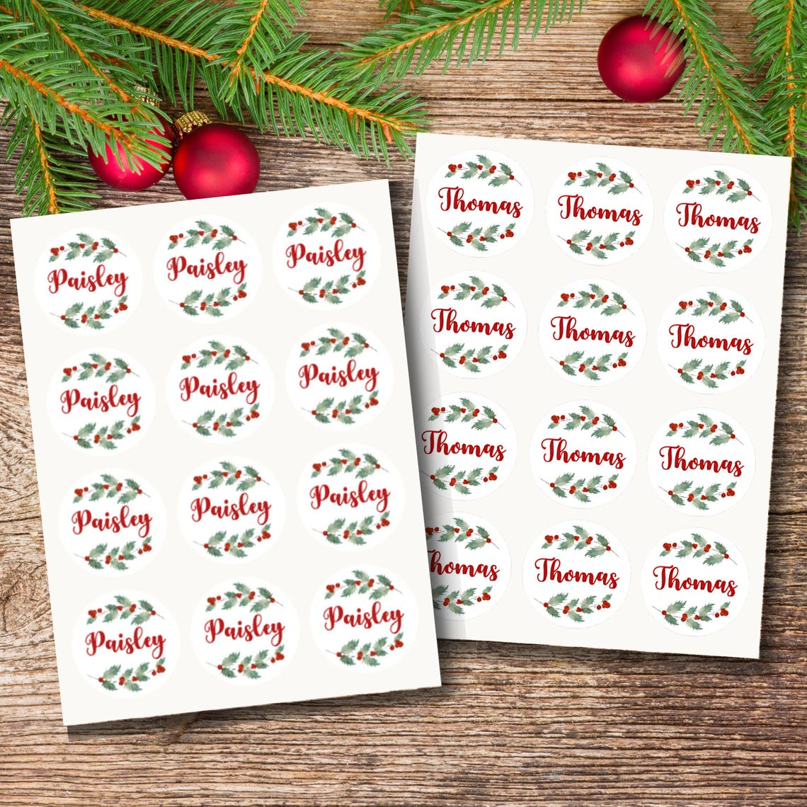 Christmas Stickers Personalized Sheet