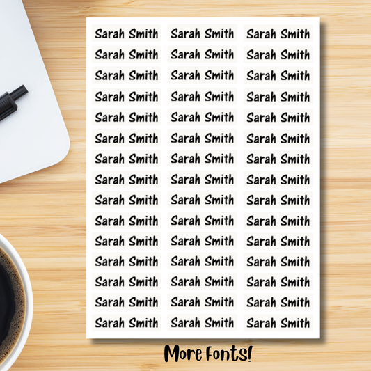 Transparent Name Personalized Sticker Sheet