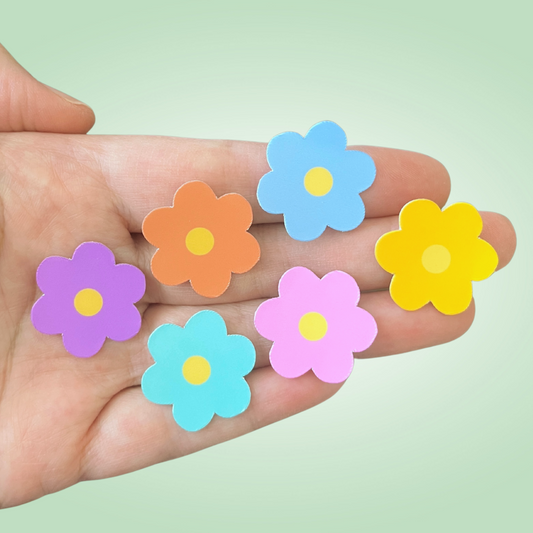 Set of 6 Colorful Daisies Stickers