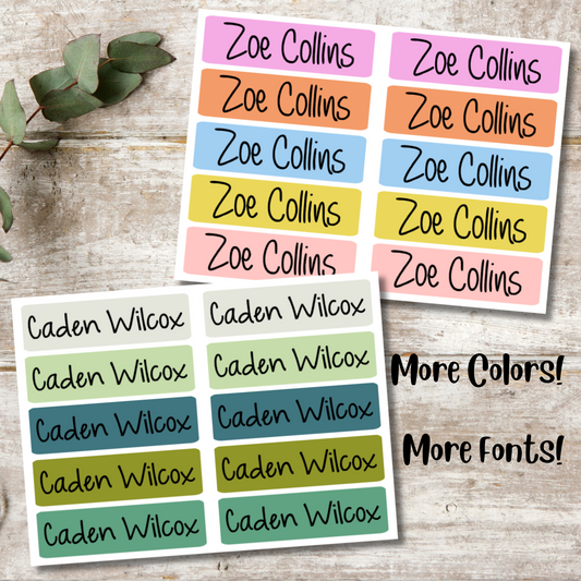 Personalized Name Labels Sheet