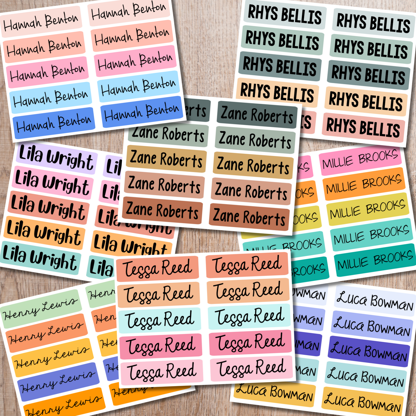 Personalized Name Labels Sheet