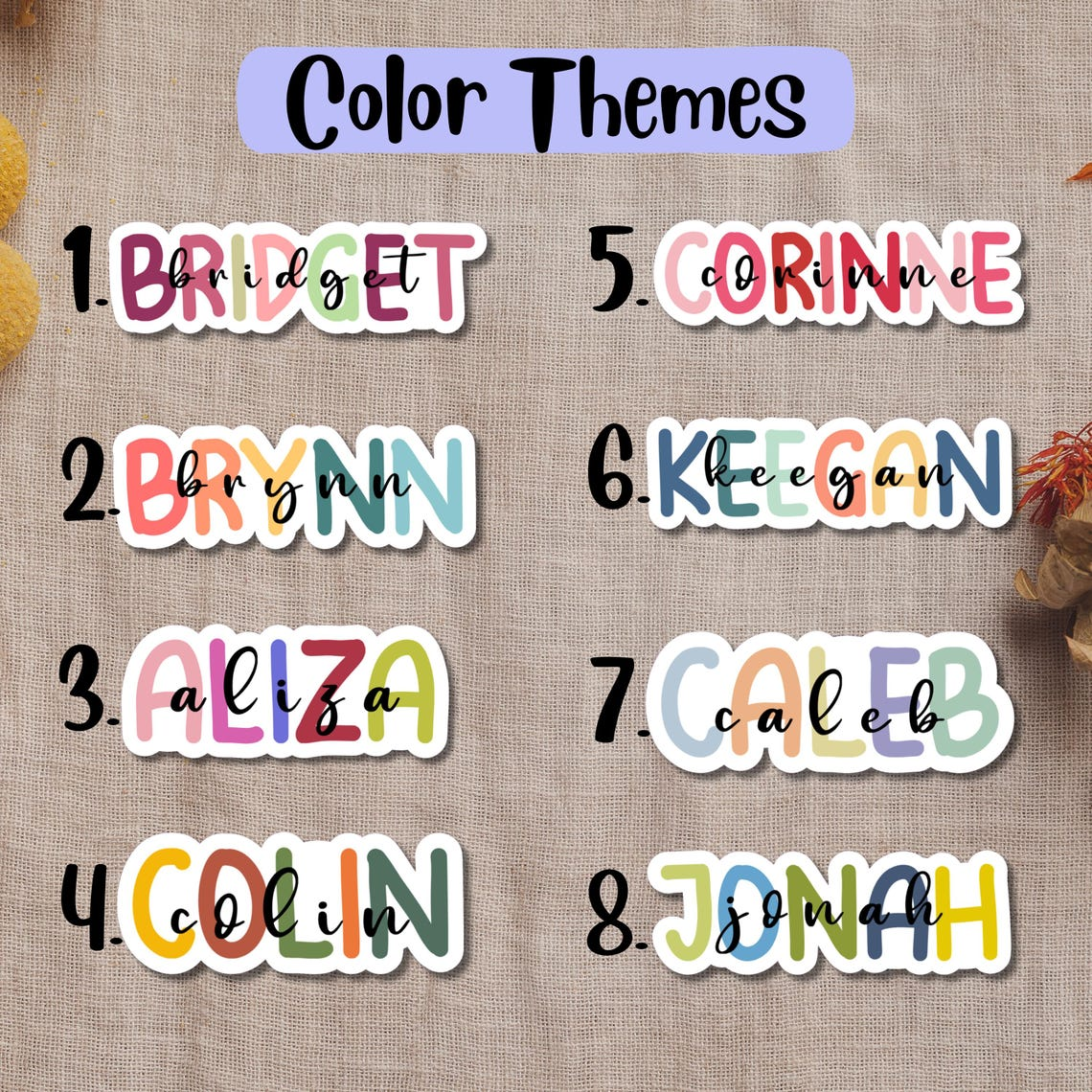 Two Layered Colorful Personalized Name Sticker