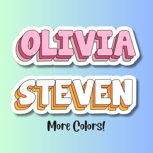 Three Layered Personalized Name Sticker