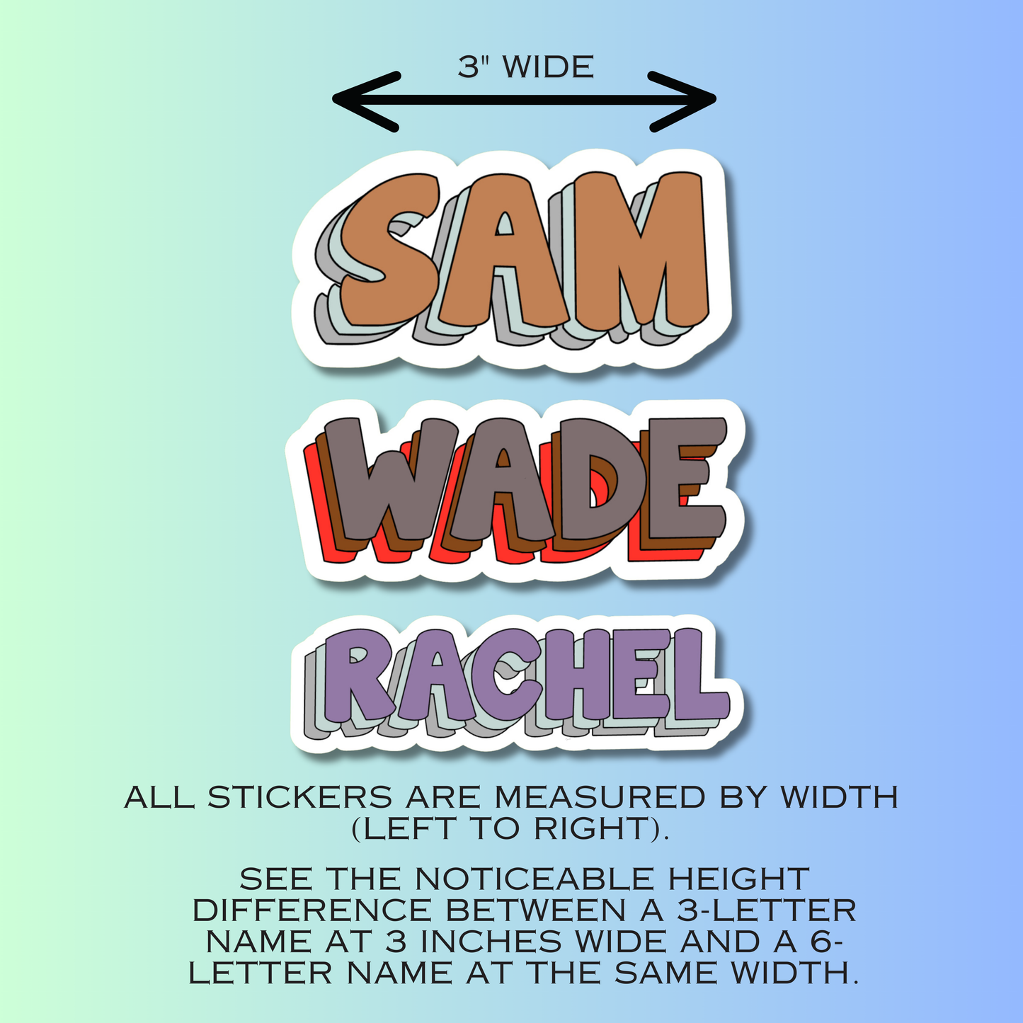 Three Layered Personalized Name Sticker