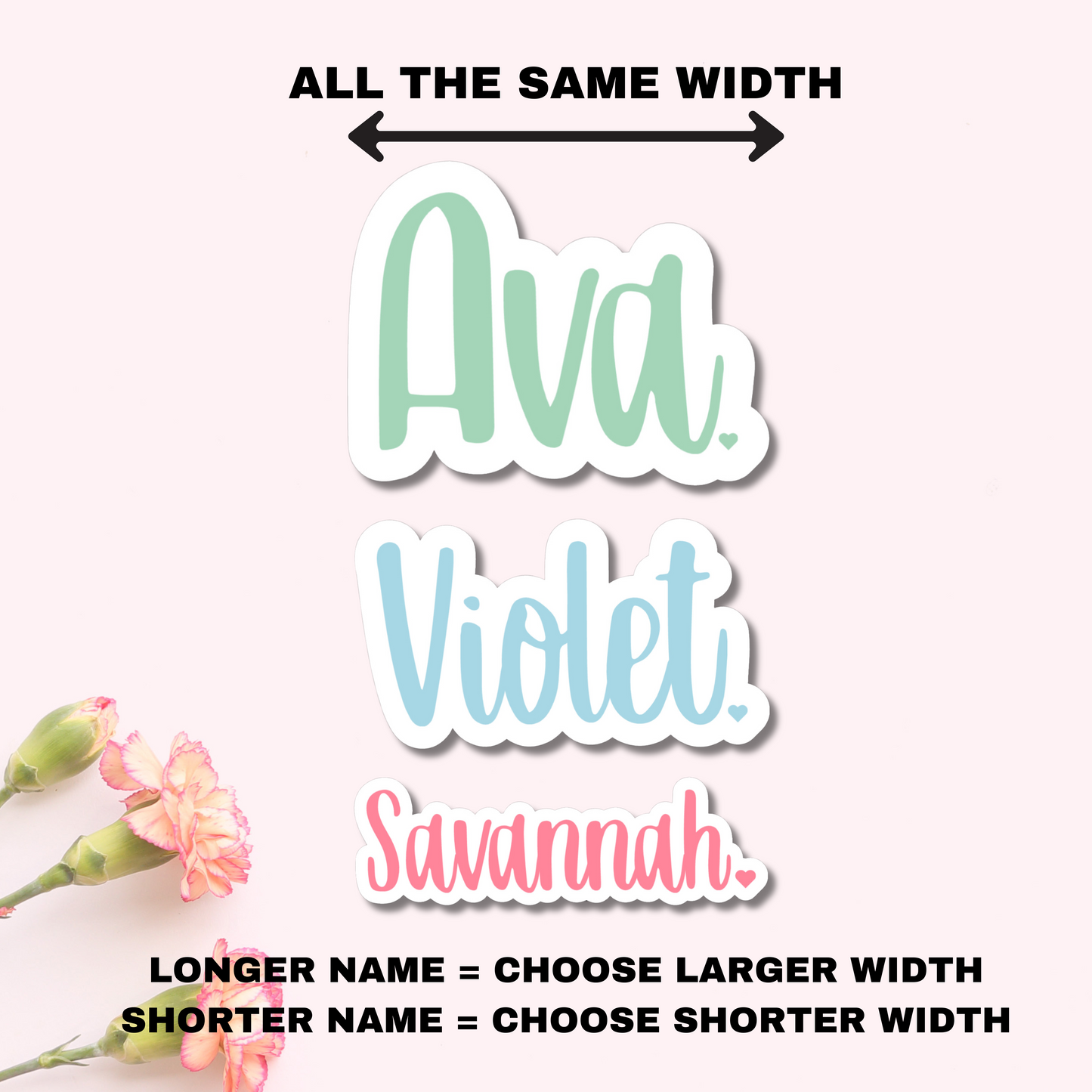 Cursive Name Personalized Sticker with Heart Dot