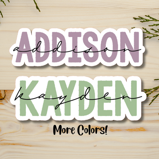 Layered Personalized Name Sticker