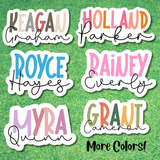 First and Last Name Personalized Stickers