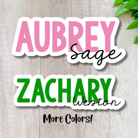 Full Name Colorful Personalized Stickers