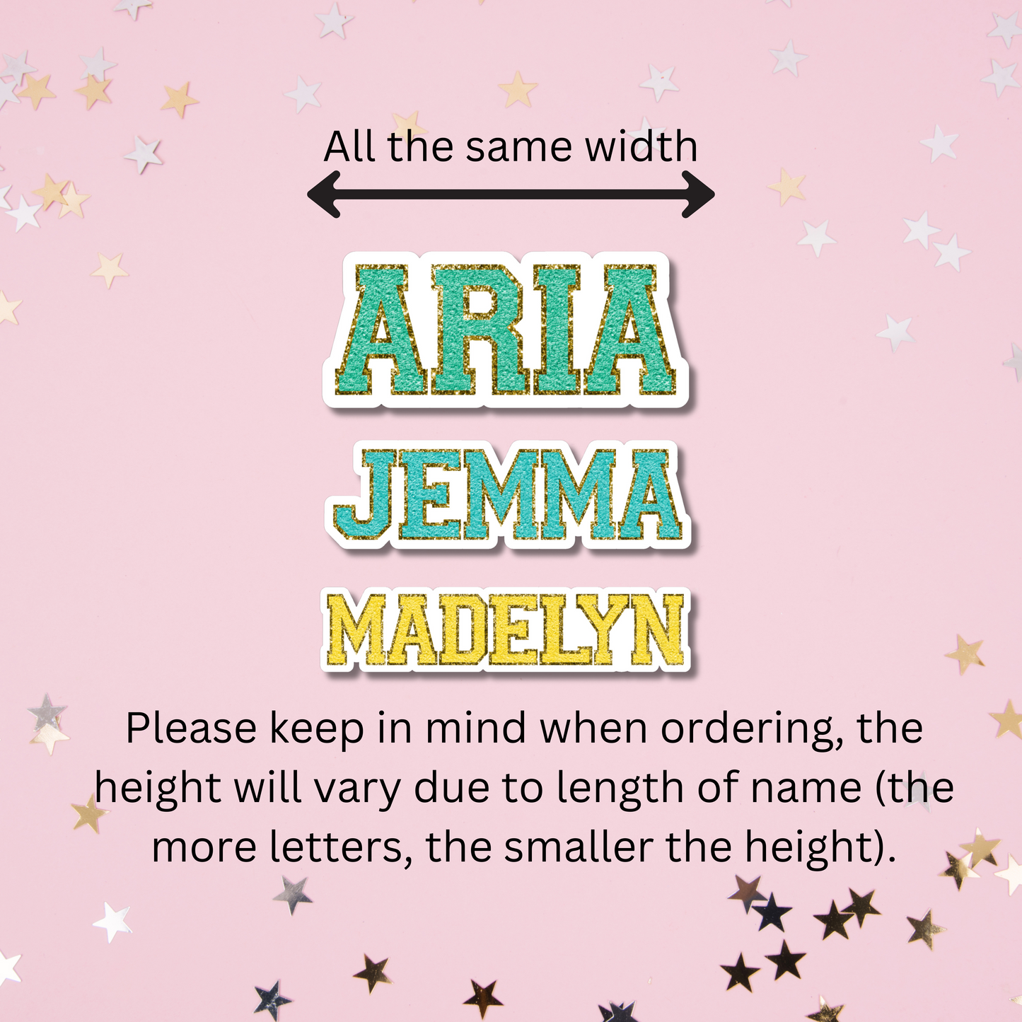 Faux Chenille Letters Personalized Name Stickers