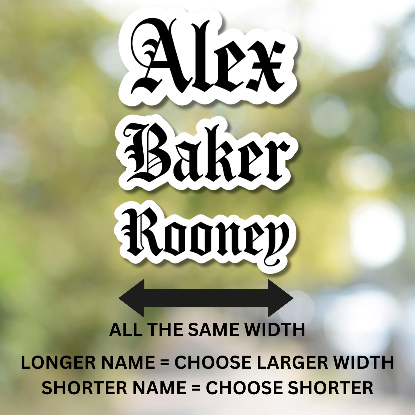 Gothic Personalized Name Stickers