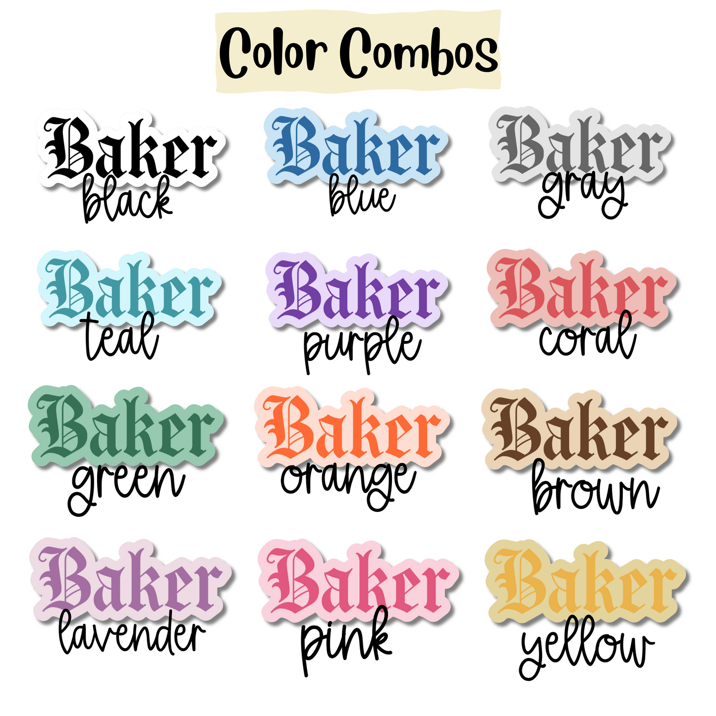 Gothic Personalized Name Stickers