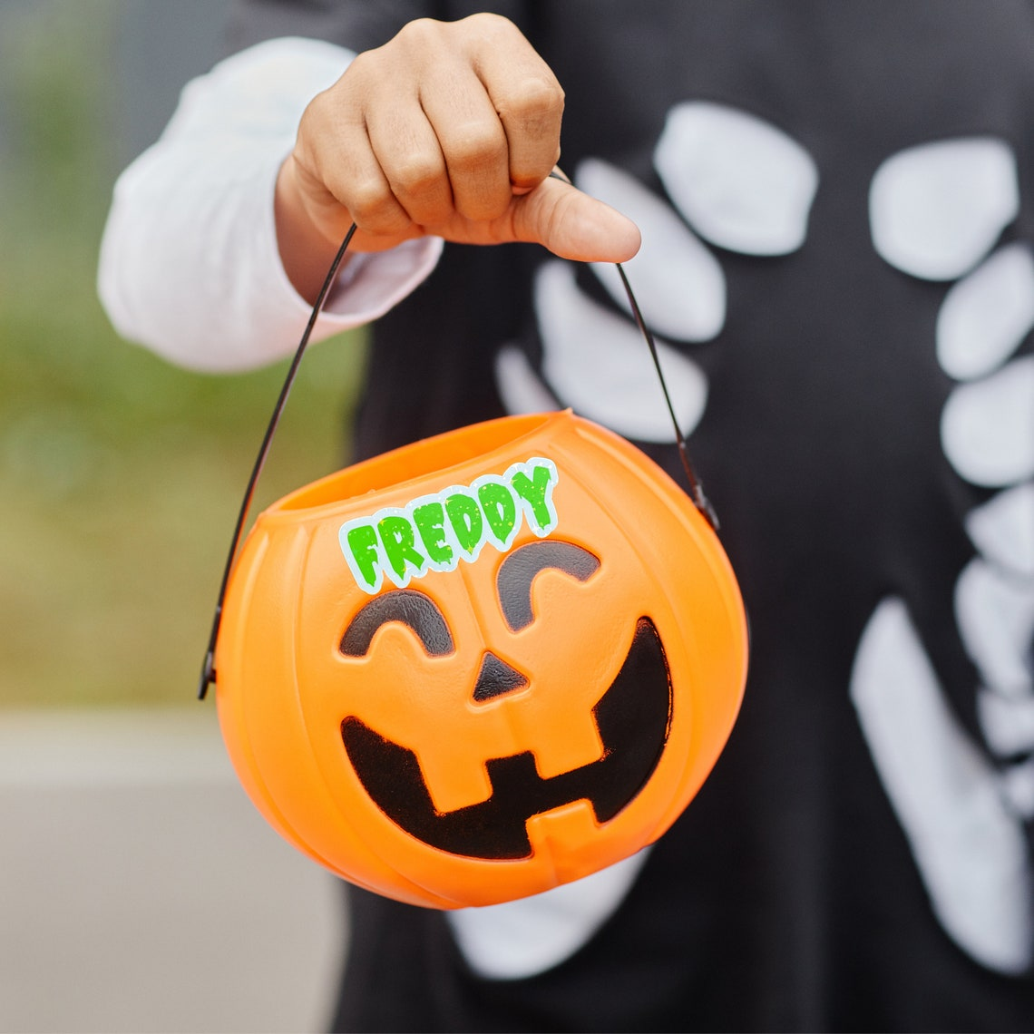 Spooky Halloween Personalized Holographic Name Sticker