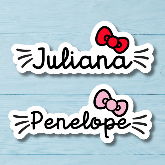 Kitty Style Personalized Name Stickers